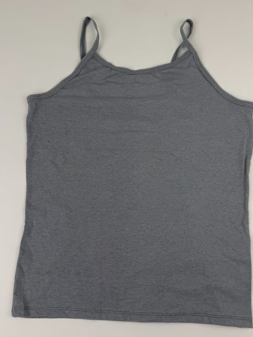 Hanes Tank Top Women XL Heather Gray Spaghetti Strap Cami Cotton Blend